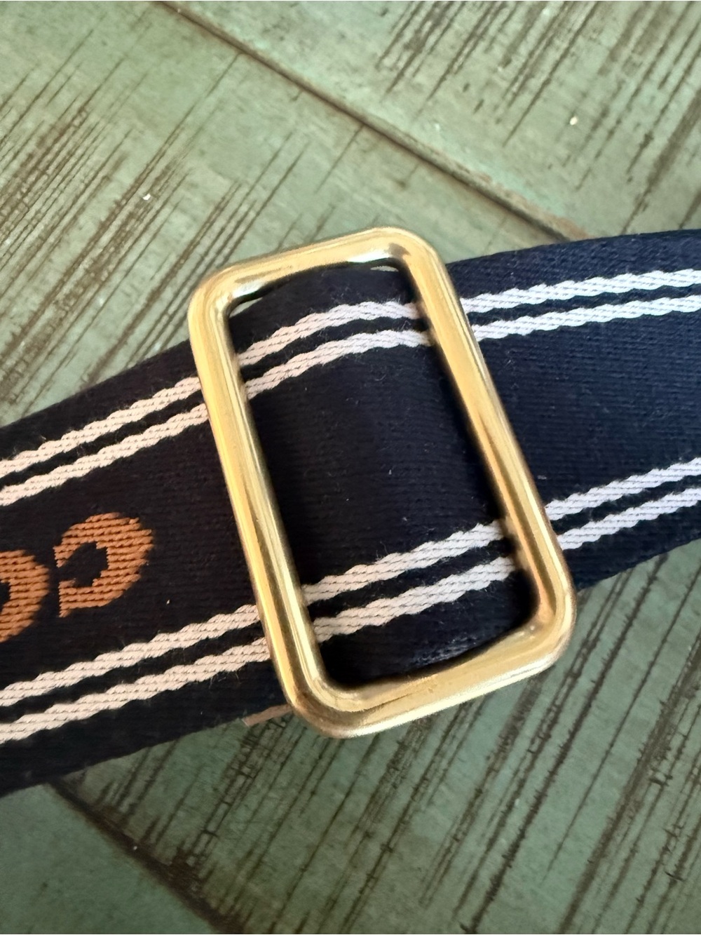 Coach Black & Tan Signature Logo Adjustable Webbing Strap - Picture 6 of 10